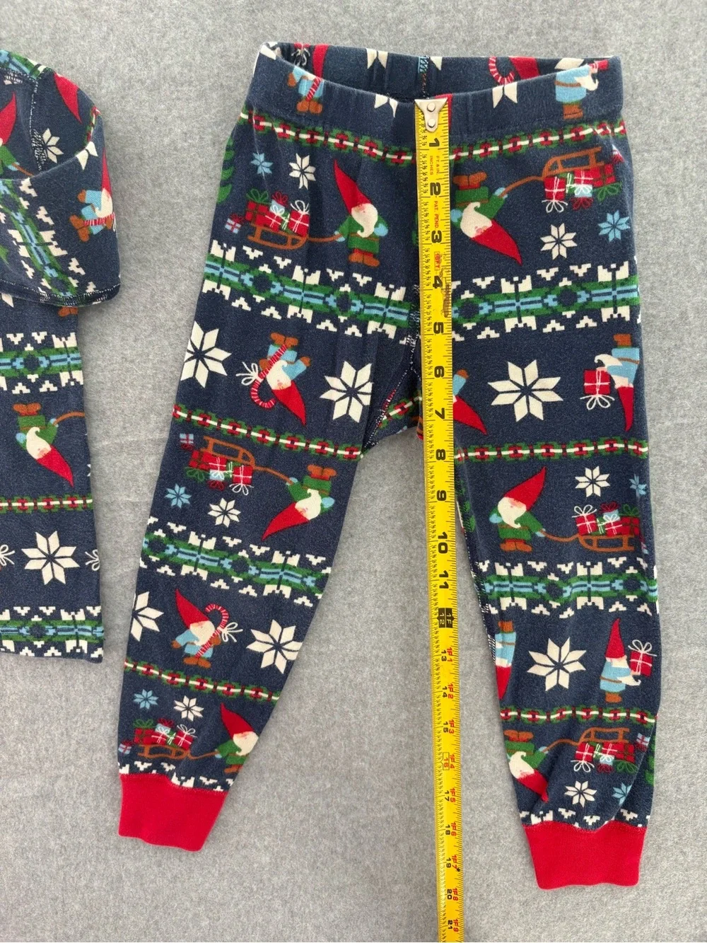 Hanna Andersson Navy Gnome Fair Isle Cotton Christmas Pajamas Size 4